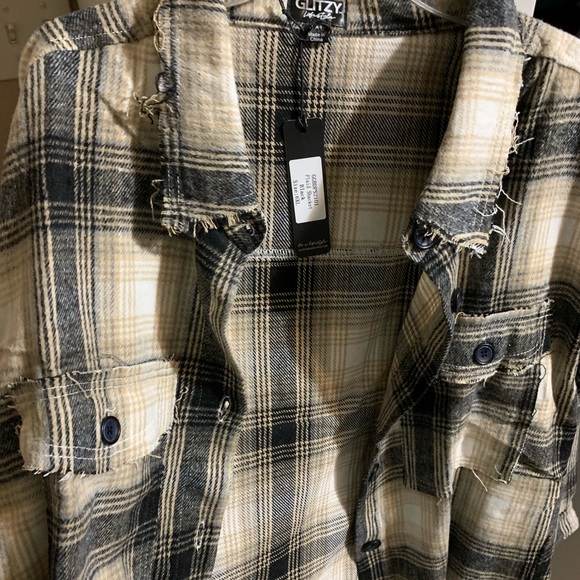 Glitzy Girl Black Plaid Shacket - Picture 5 of 8